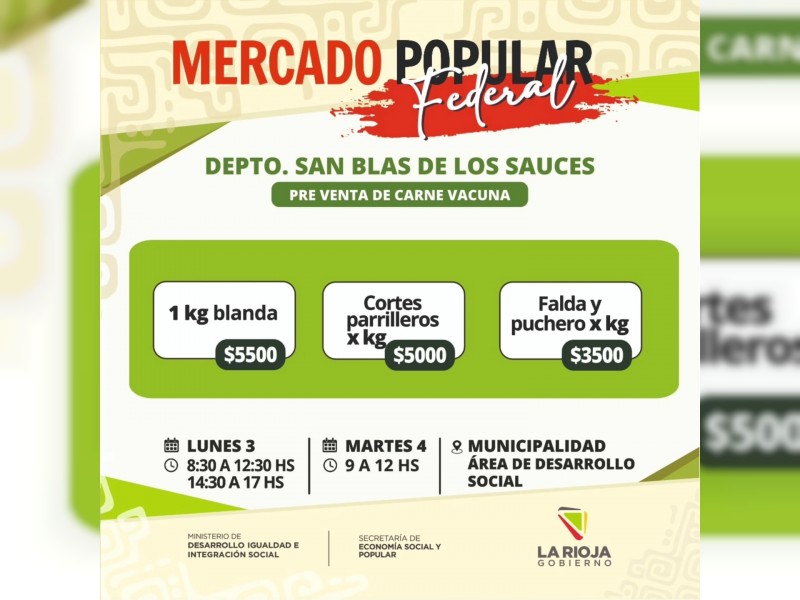 El Mercado Popular Federal y sus ofertas llegan a San Blas de Los Sauces - foto  2